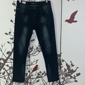 DICKIES Men’s Size 31 Black Skinny Jeans with Faded Dusted White Design NWOT $